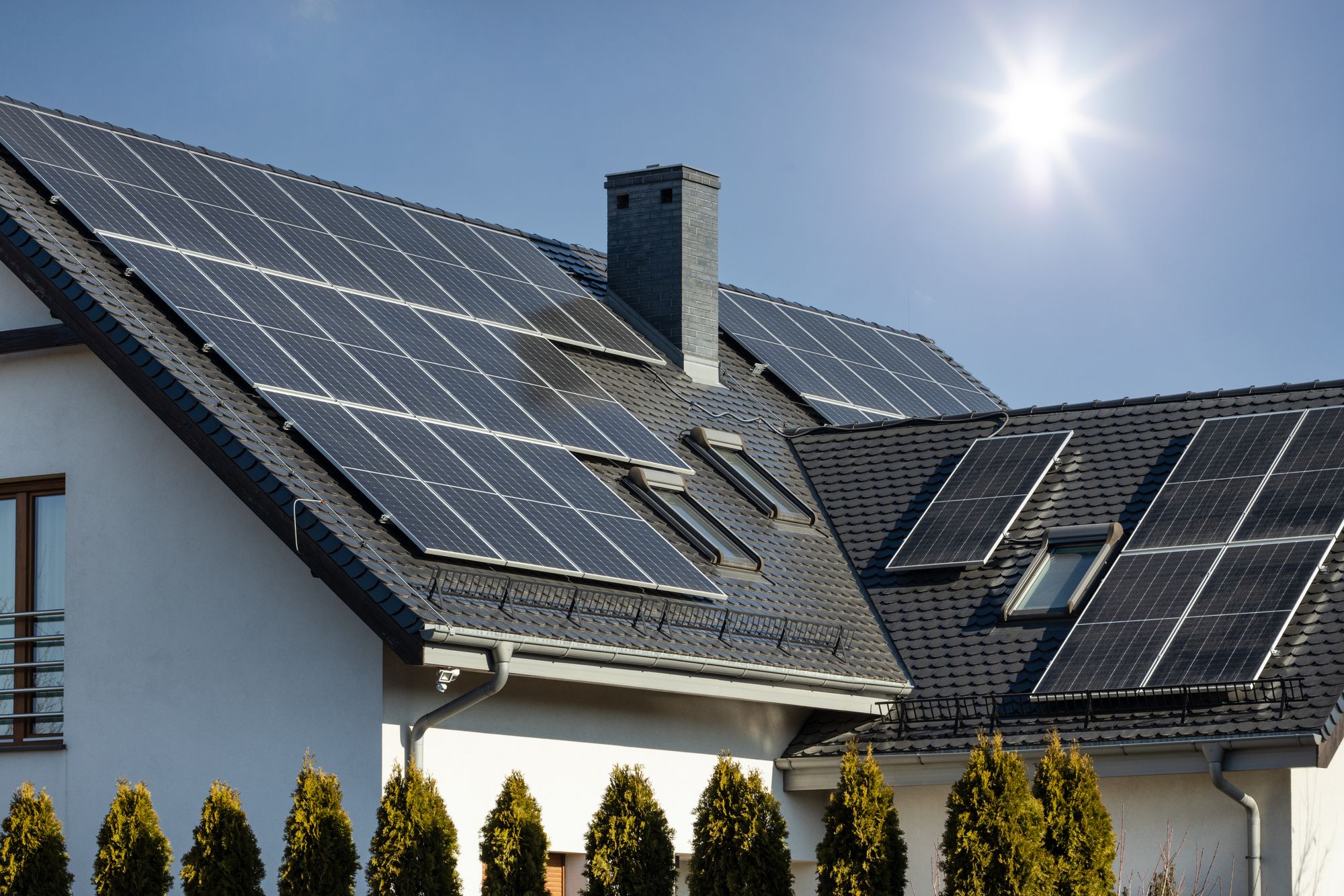 Photovoltaikanlage auf einem Wohnhausdach